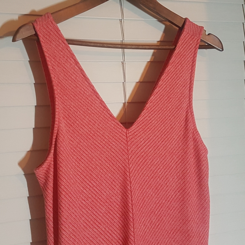 NWOT XL Gap bright coral sleeveless rib knit dress